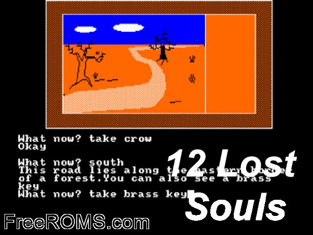12 Lost Souls (UK) (1987) [a1] Amstrad CPC game showing 3D box cover and gameplay screenshot